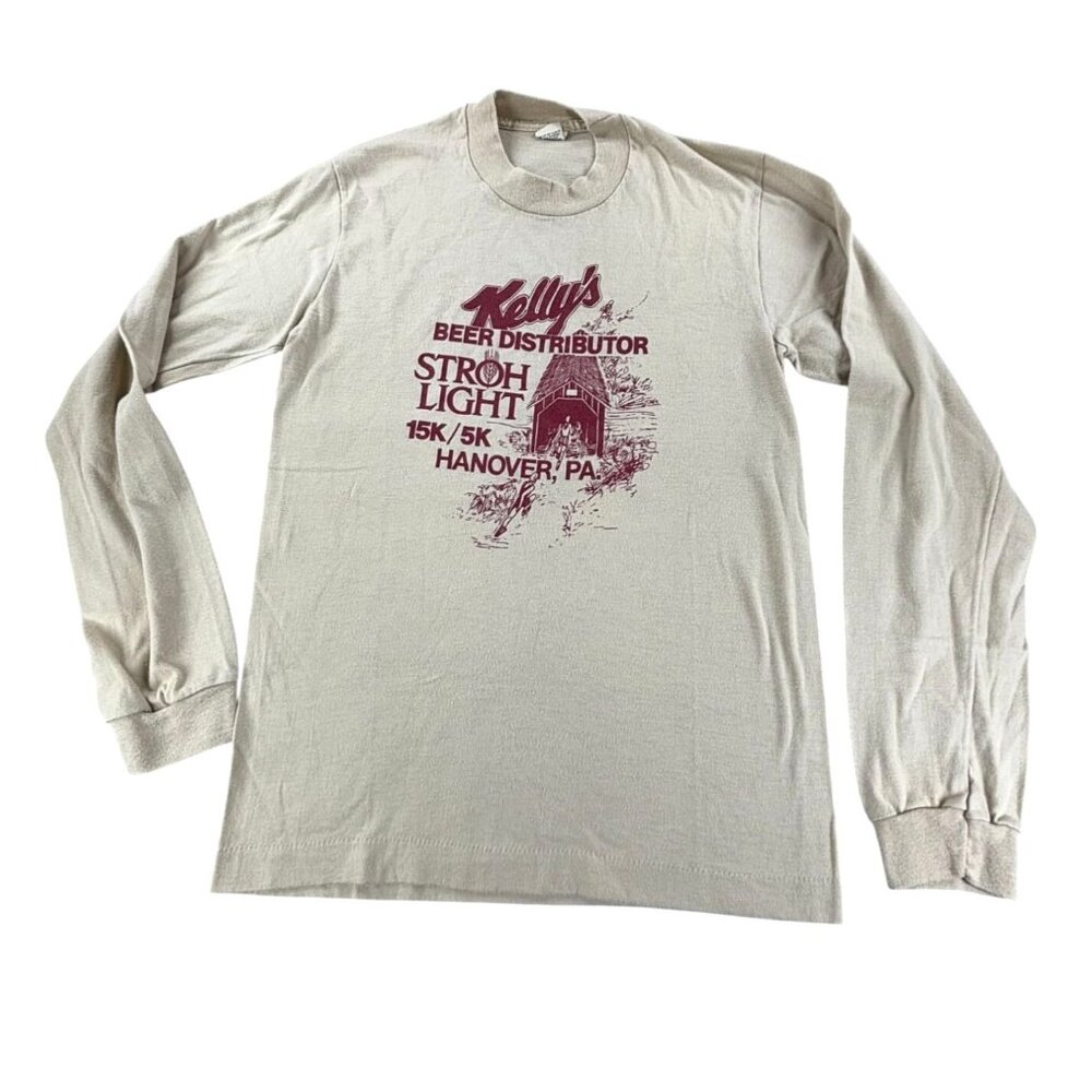 Vintage Kellys Beer Distributor Long Sleeve T-Shirt Medium Screen Stars